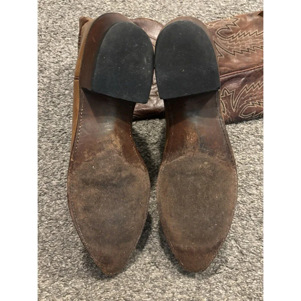 Lucchese 1883 Corbin Mad Dog Goat‎ Brown Leather Boots N1533 Mens Size 9 D